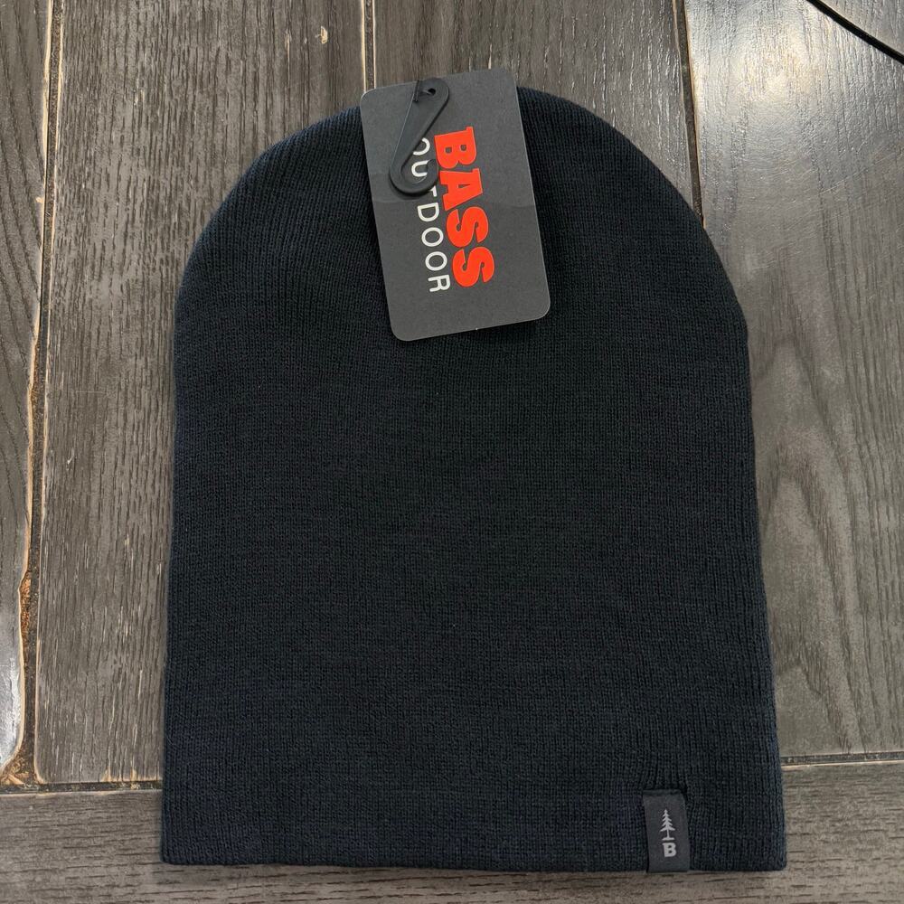 Bass Outdoor Black Knit Tagged Beanie NWT
